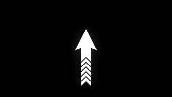 Arrow movement Up and Down animation Isolated on Black Background. Up Arrow animation, scroll arrow, 4K video resolution, swipe up animation.