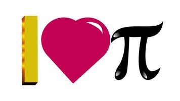 Happy pi Day 4k video. I love pi animation on white background. Pi day video 4k resolution.