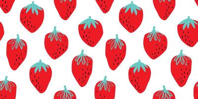 Seamless pattern with strawberries. Natural berry fruit print. graphics. vector