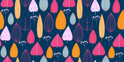 Seamless pattern with abstract leaves in Scandinavian style. A natural print with simple geometric shapes. graphics. vector