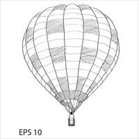 imprimir caliente aire globo bosquejo arriba línea, eps 10 vector