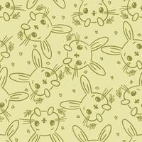 cute bunny seamless pattern and camomile vector