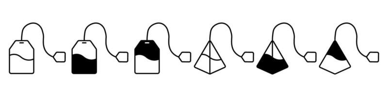 Tea bags icon set simple design vector