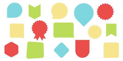 Badge label icon set different colours vector