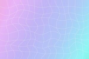 Y2k background with distorted mesh. Gradient banner of bed colors in retro style. vector