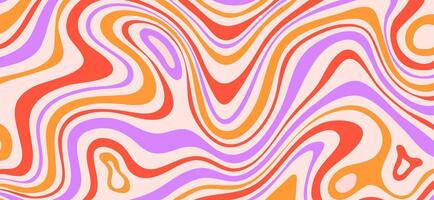 Bright wave groovy pattern. wavy colored background. 70s psychedelic banner. vector