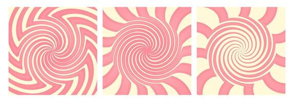 Swirl striped pattern. Pink funky background. Candy swirl texture vector