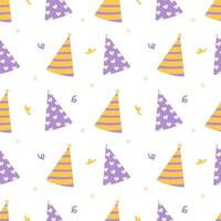 Birthday party hats seamless pattern. illustration vector