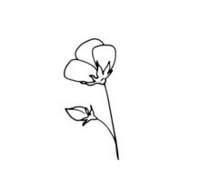 dibujado a mano sencillo flor vector