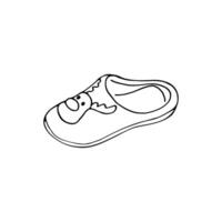 Hand-drawn home Sleeper Shoes. Doodle style fluffy sleeper. Isolated illustration. vector