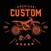 personalizado motocicleta motorista Moda tipografía extremo carreras club camiseta vestir estampilla, pegatina emblema, tipografía imprimir, tela paño. gótico caligrafía. California hipster retro Insignia Clásico vector