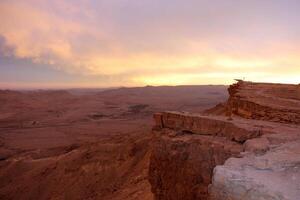 Lighting and color of the sky above the horizon at sunset. photo