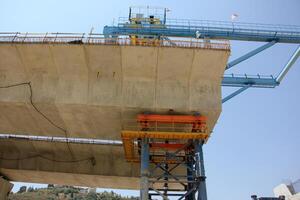 A new bridge for railway transport is being built. photo