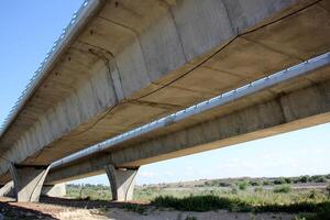 The bridge was built over a gorge and a water obstacle. photo