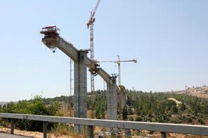 A new bridge for railway transport is being built. photo