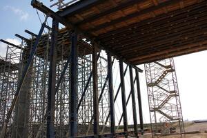 A new bridge for railway transport is being built. photo
