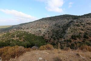 paisaje en el montañas con puntos de vista de prístino naturaleza. foto