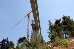 A new bridge for railway transport is being built. photo