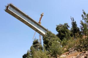 A new bridge for railway transport is being built. photo