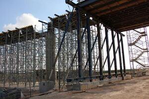 A new bridge for railway transport is being built. photo