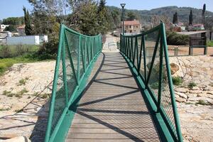 The bridge was built over a gorge and a water obstacle. photo