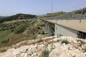 The bridge was built over a gorge and a water obstacle. photo