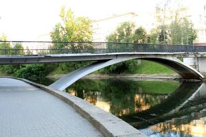 The bridge was built over a gorge and a water obstacle. photo