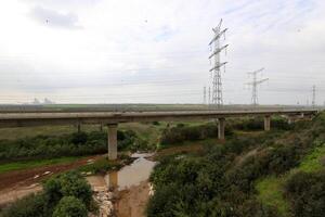 The bridge was built over a gorge and a water obstacle. photo