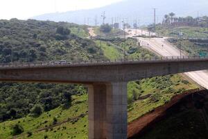 The bridge was built over a gorge and a water obstacle. photo