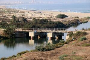 The bridge was built over a gorge and a water obstacle. photo