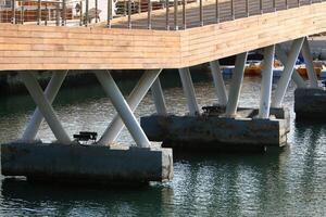 The bridge was built over a gorge and a water obstacle. photo