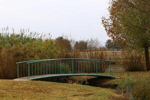 The bridge was built over a gorge and a water obstacle. photo