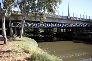 The bridge was built over a gorge and a water obstacle. photo