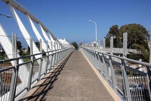 The bridge was built over a gorge and a water obstacle. photo