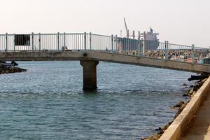 The bridge was built over a gorge and a water obstacle. photo