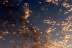 Rain clouds in the sky over the Mediterranean Sea. photo