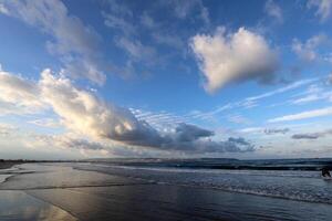 Rain clouds in the sky over the Mediterranean Sea. photo