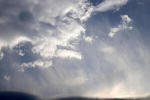 Rain clouds in the sky over the Mediterranean Sea. photo