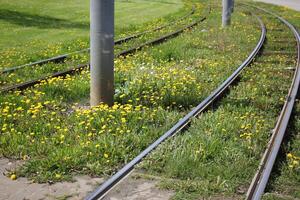 un nuevo ferrocarril es siendo construido. foto