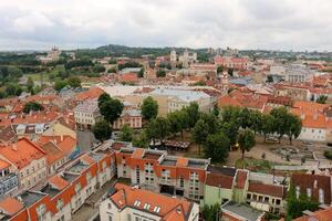 02 07 2023 Vilnius Lithuania. Vilnius is the capital and largest city of Lithuania. It is located in the southeast of Lithuania on the Vilnius River. photo