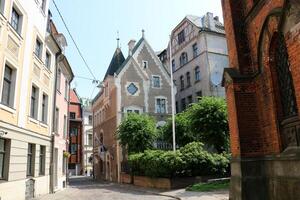 25 07 2023 Riga Latvia. Riga, the capital of Latvia, is located on the banks of the Daugava River at its confluence with the Gulf of Riga. photo
