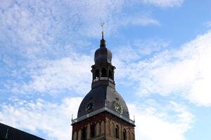 25 07 2023 Riga Latvia. Riga, the capital of Latvia, is located on the banks of the Daugava River at its confluence with the Gulf of Riga. photo