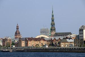 25 07 2023 Riga Latvia. Riga, the capital of Latvia, is located on the banks of the Daugava River at its confluence with the Gulf of Riga. photo