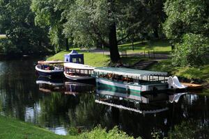 25 07 2023 Riga Latvia. Riga, the capital of Latvia, is located on the banks of the Daugava River at its confluence with the Gulf of Riga. photo