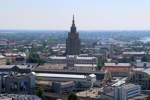 25 07 2023 Riga Latvia. Riga, the capital of Latvia, is located on the banks of the Daugava River at its confluence with the Gulf of Riga. photo
