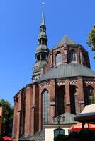 25 07 2023 Riga Latvia. Riga, the capital of Latvia, is located on the banks of the Daugava River at its confluence with the Gulf of Riga. photo