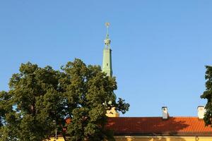 25 07 2023 Riga Latvia. Riga, the capital of Latvia, is located on the banks of the Daugava River at its confluence with the Gulf of Riga. photo