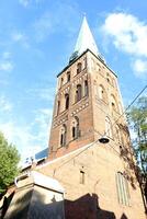25 07 2023 Riga Latvia. Riga, the capital of Latvia, is located on the banks of the Daugava River at its confluence with the Gulf of Riga. photo