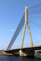 25 07 2023 Riga Latvia. Riga, the capital of Latvia, is located on the banks of the Daugava River at its confluence with the Gulf of Riga. photo