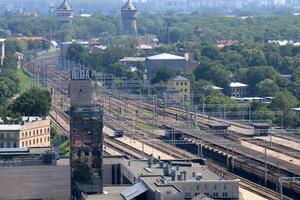 25 07 2023 Riga Latvia. Riga, the capital of Latvia, is located on the banks of the Daugava River at its confluence with the Gulf of Riga. photo